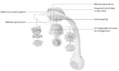 Infantino Grey 3 In 1 Muziekmobiel & Projector BK-04915 -Dirkje || Jollein || bébé-jou Verkoopwinkel 16828 16818 b kids 3 in 1 muziekmobiel projector 4 1