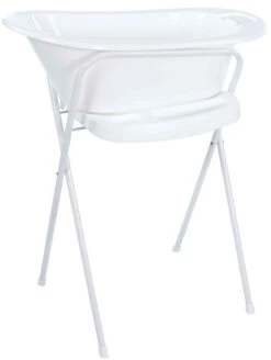 Bébé-jou Bebe-Jou Wit 103 Cm Click Badstandaard 220501 -Dirkje || Jollein || bébé-jou Verkoopwinkel 27667 Bebe Jou Badstandaard Click Wit Met Uni Wit Badje