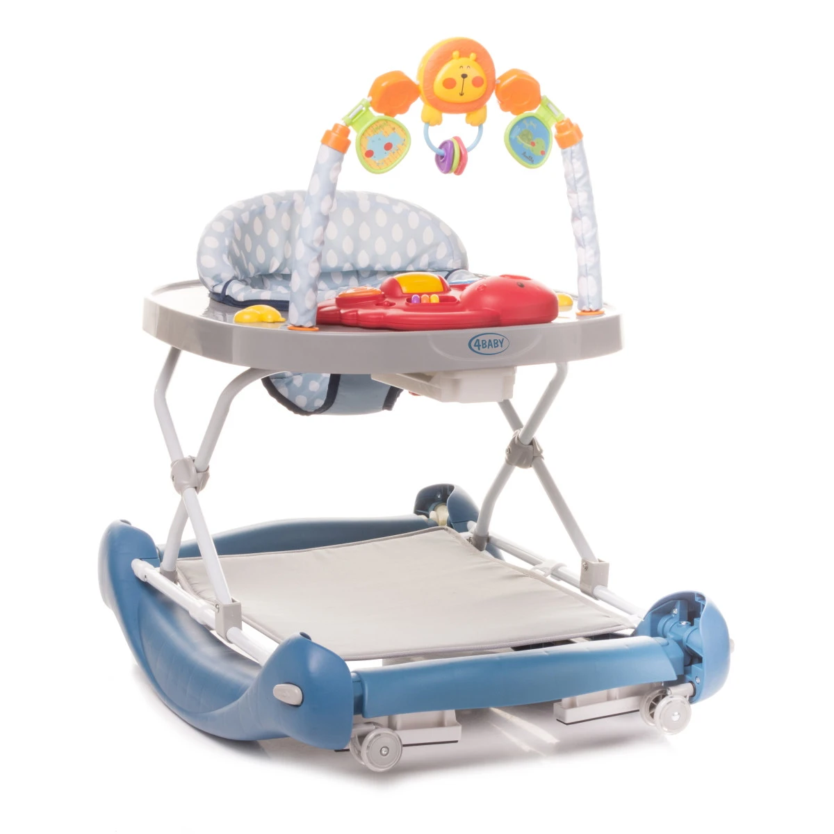 4Baby Swing'n Push Blue 3- In-1 Loopstoel Met Schommelfunctie 6 4Baby Swing'n Push Blue 3- In-1 Loopstoel Met Schommelfunctie - Afbeelding 4