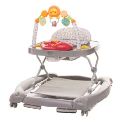 4Baby Swing'n Push Grey 3- In-1 Loopstoel Met Schommelfunctie