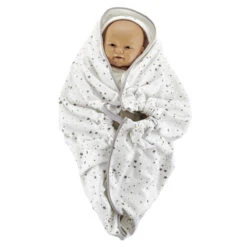 Babyjem Wit/Grijs Wikkeldeken 1116431 -Dirkje || Jollein || bébé-jou Verkoopwinkel Babyjem Wit Grijs Wikkeldeken 1116431 2