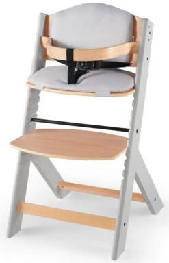 Kinderkraft Enock Grijs/Naturel Houten Kinderstoel Met Zitverkleiner KHENOC0PGRY0000 -Dirkje || Jollein || bébé-jou Verkoopwinkel Kinderkraft Enock Grey Kinderstoel met Zitverkleiner KHENOC0PGRY0000 2