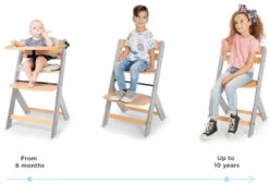 Kinderkraft Enock Grijs/Naturel Houten Kinderstoel Met Zitverkleiner KHENOC0PGRY0000 -Dirkje || Jollein || bébé-jou Verkoopwinkel Kinderkraft Enock Grey Kinderstoel met Zitverkleiner KHENOC0PGRY0000 6