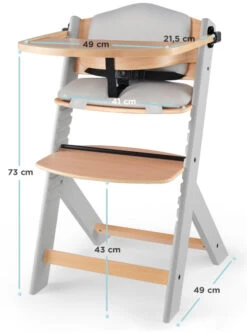 Kinderkraft Enock Grijs/Naturel Houten Kinderstoel Met Zitverkleiner KHENOC0PGRY0000 -Dirkje || Jollein || bébé-jou Verkoopwinkel Kinderkraft Enock Grey Kinderstoel met Zitverkleiner KHENOC0PGRY0000 7