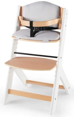 Kinderkraft Enock Wit/Naturel Houten Kinderstoel Met Zitverkleiner KHENOC0PWHT0000 -Dirkje || Jollein || bébé-jou Verkoopwinkel Kinderkraft Enock White Kinderstoel met Zitverkleiner KHENOC0PWHT0000 2