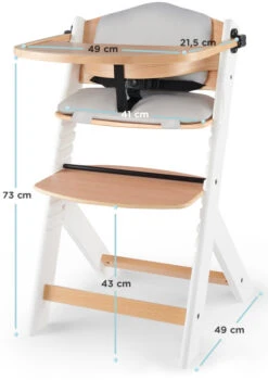 Kinderkraft Enock Wit/Naturel Houten Kinderstoel Met Zitverkleiner KHENOC0PWHT0000 -Dirkje || Jollein || bébé-jou Verkoopwinkel Kinderkraft Enock White Kinderstoel met Zitverkleiner KHENOC0PWHT0000 7