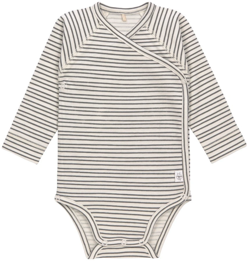 LÄSSIG Lassig GOTS Striped Grey/Anthracite Maat 62/68 Lange Mouw Overslag Romper 1531010259-68 3 LÄSSIG Lassig GOTS Striped Grey/Anthracite Maat 62/68 Lange Mouw Overslag Romper 1531010259-68