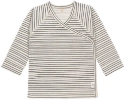 LÄSSIG Lassig GOTS Striped Grey/Anthracite Maat 62/68 Lange Mouw Overslag Shirtje 1531011259-68