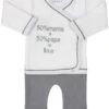 Petit Villain 50% Mama + 50% Papa = Ikke Wit/Grijs Maat 56 2-delige Set -Dirkje || Jollein || bébé-jou Verkoopwinkel Petit Villain 50 Mama WitGrijs 2 delige Set 1