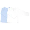 Petit Villain Extra Soft Uni Blauw/Wit Maat 50 Lange Mouw Overslagtruitje 2 Stuks