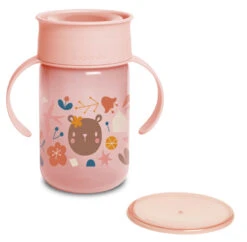 Suavinex Forest Roze 360° Drinkbeker Met Handvatten SXZFEE070164 -Dirkje || Jollein || bébé-jou Verkoopwinkel Suavinex Forest Roze 360 Drinkbeker met Handvatten SXZFEE070164 2