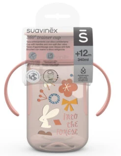 Suavinex Forest Roze 360° Drinkbeker Met Handvatten SXZFEE070164 -Dirkje || Jollein || bébé-jou Verkoopwinkel Suavinex Forest Roze 360 Drinkbeker met Handvatten SXZFEE070164 3