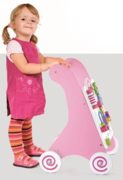 Viga Activity Walker Roze Houten Loopwagen 50178 -Dirkje || Jollein || bébé-jou Verkoopwinkel Viga Activity Walker Roze Houten Loopwagen 50178 7