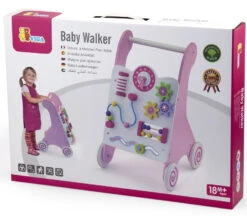 Viga Activity Walker Roze Houten Loopwagen 50178 -Dirkje || Jollein || bébé-jou Verkoopwinkel Viga Activity Walker Roze Houten Loopwagen 50178 8