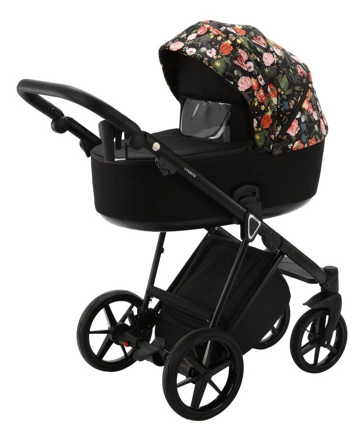 Adamex Porto Flowers Black 2-in-1 Kinderwagen FL-1 5 Adamex Porto Flowers Black 2-in-1 Kinderwagen FL-1 - Afbeelding 3