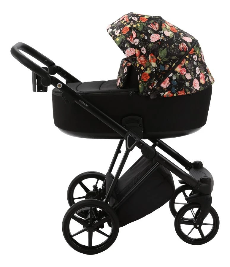 Adamex Porto Flowers Black 2-in-1 Kinderwagen FL-1 6 Adamex Porto Flowers Black 2-in-1 Kinderwagen FL-1 - Afbeelding 4