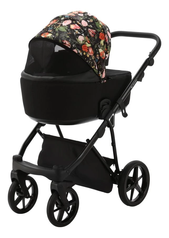 Adamex Porto Flowers Black 2-in-1 Kinderwagen FL-1 4 Adamex Porto Flowers Black 2-in-1 Kinderwagen FL-1 - Afbeelding 2