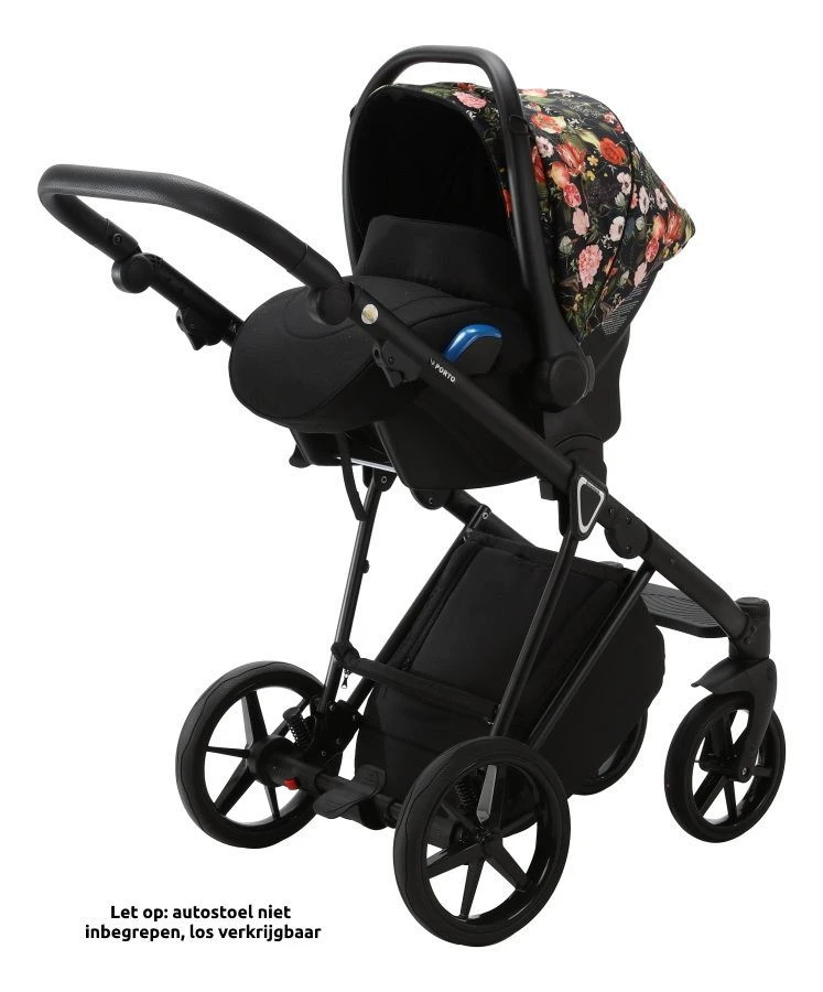 Adamex Porto Flowers Black 2-in-1 Kinderwagen FL-1 10 Adamex Porto Flowers Black 2-in-1 Kinderwagen FL-1 - Afbeelding 8