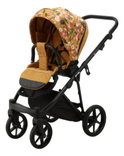 Adamex Porto Flowers Ochre 2-in-1 Kinderwagen FL-3 -Dirkje || Jollein || bébé-jou Verkoopwinkel adamex porto flowers ochre 2 in 1 kinderwagen fl 3 2