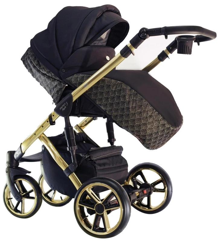 Baby Merc Faster 3 Black/Gold Limited Edition Kinderwagen Incl. Autostoel L143 - Afbeelding 5