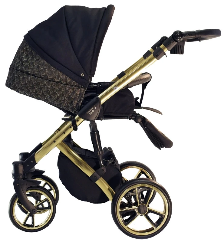 Baby Merc Faster 3 Black/Gold Limited Edition Kinderwagen Incl. Autostoel L143 - Afbeelding 2