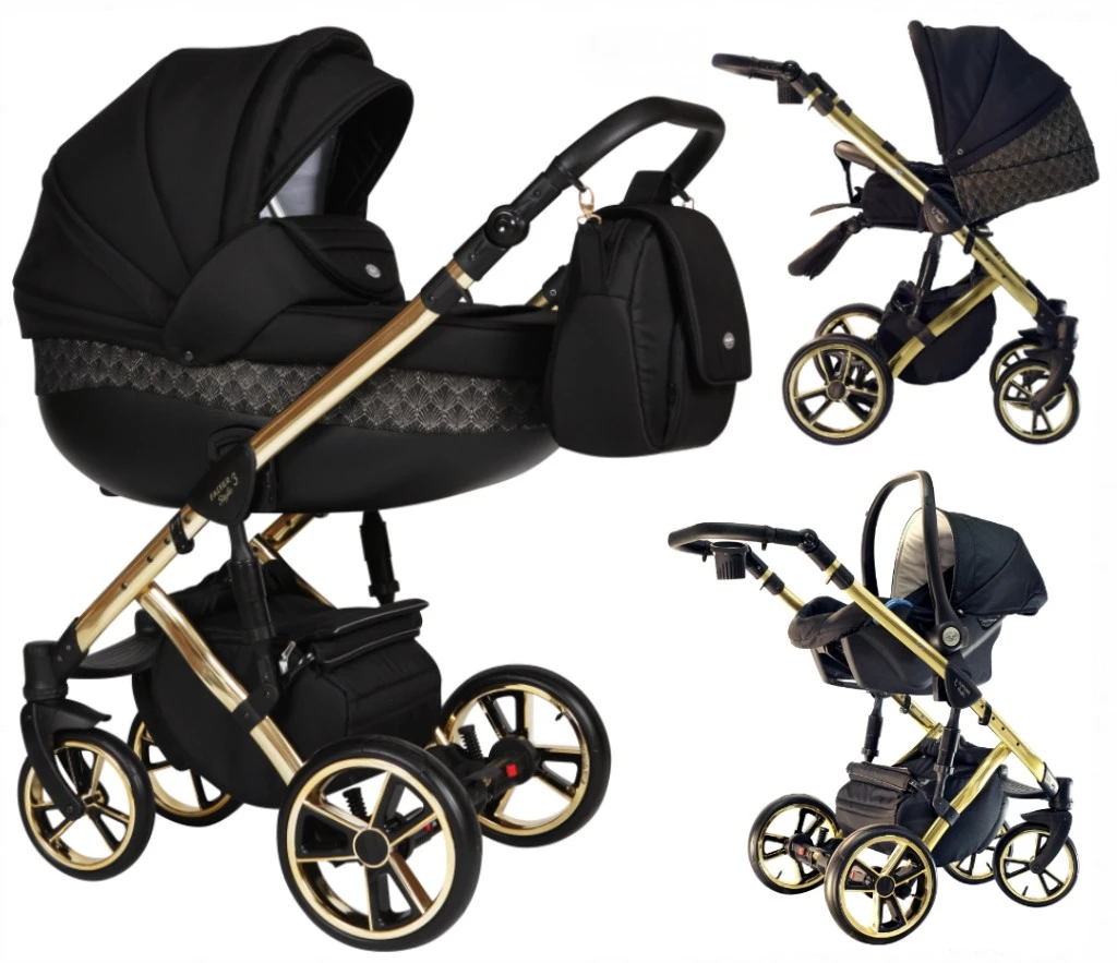 Baby Merc Faster 3 Black/Gold Limited Edition Kinderwagen Incl. Autostoel L143