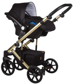 Baby Merc Mosca Limited Black/Gold 3-in-1 Kinderwagen Incl. Autostoel MOL/ML204/ZE -Dirkje || Jollein || bébé-jou Verkoopwinkel baby merc mosca limited black gold 3 in 1 kinderwagen incl. autostoel mol ml204 ze