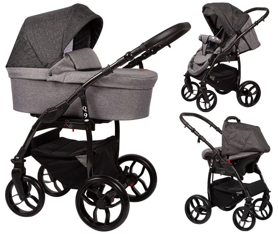 Baby Merc Q9 Black/Grey Kinderwagen Incl. Autostoel Q9/177B