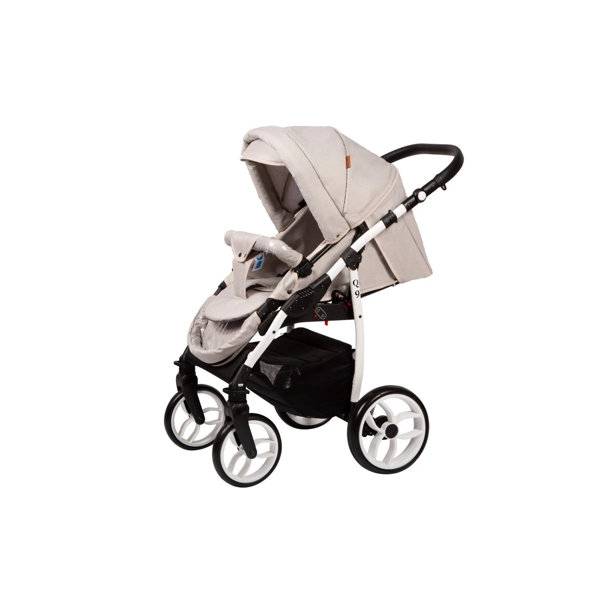Baby Merc Q9 White/Beige Kinderwagen Incl. Autostoel Q9/197C 6 Baby Merc Q9 White/Beige Kinderwagen Incl. Autostoel Q9/197C - Afbeelding 4