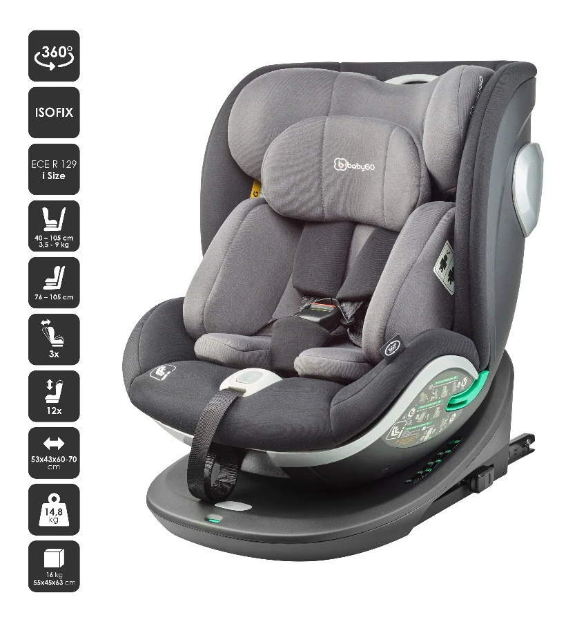 Babygo Grow Up Black I-Size 360° Autostoel 0-36 Kg 2801 10 Babygo Grow Up Black I-Size 360° Autostoel 0-36 Kg 2801 - Afbeelding 8