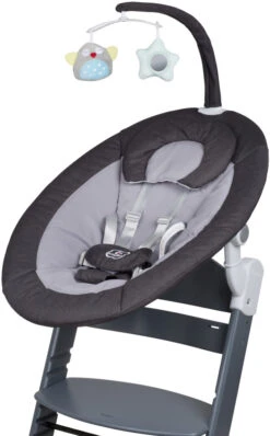 Babygo Homey Set Black/Grey Babyschommel En Kinderstoel 19012 -Dirkje || Jollein || bébé-jou Verkoopwinkel babygo homey set dark greygrey babyschommel en kinderstoel 19012 3