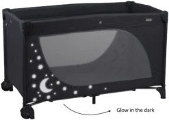 Babygo MoonStars Black Melange Campingbed 4803 -Dirkje || Jollein || bébé-jou Verkoopwinkel babygo moonstars grey campingbed 5 1