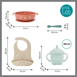 Babymoov Learn'Isy Vos Kinderservies Set Incl. Silicone Slab A005402 -Dirkje || Jollein || bébé-jou Verkoopwinkel babymoov learnisy vos kinderservies set incl. silicone slab a005402 5