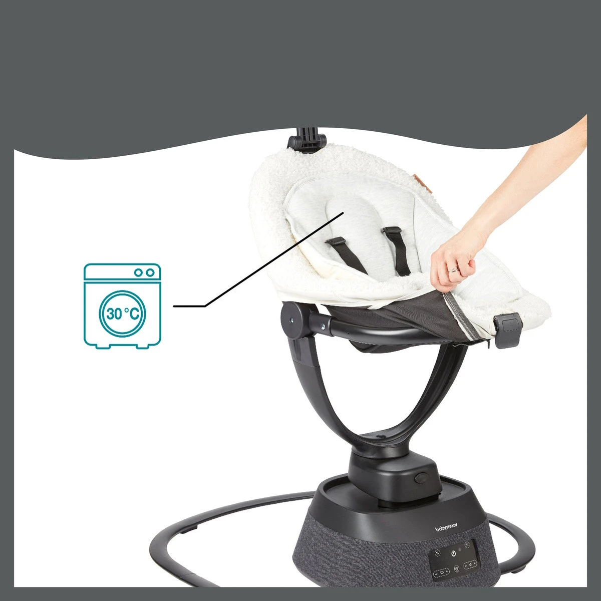 Babymoov Swoon Evolution Teddy Curl White Babyschommel A055020 7 Babymoov Swoon Evolution Teddy Curl White Babyschommel A055020 - Afbeelding 5