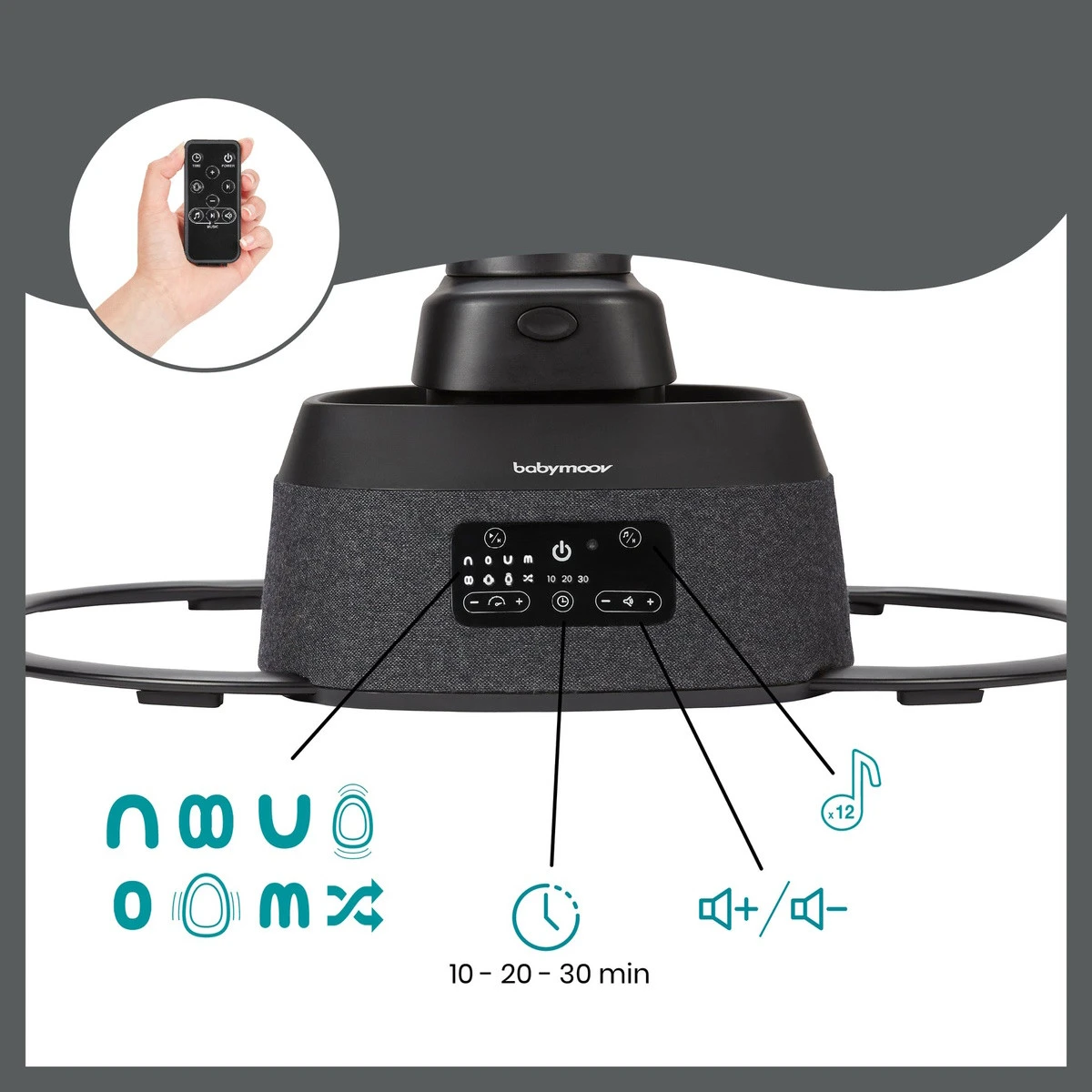 Babymoov Swoon Evolution Teddy Curl White Babyschommel A055020 6 Babymoov Swoon Evolution Teddy Curl White Babyschommel A055020 - Afbeelding 4