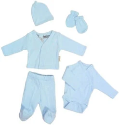 Petit Villain Prematuur Maat 44/50 Blauw 5-delige Babyset