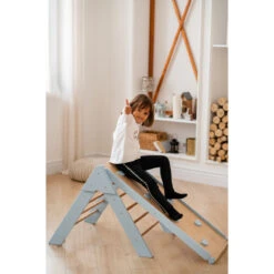 Luna Toys Blauw Houten Klimrek Met Glijbaan LU-36967 -Dirkje || Jollein || bébé-jou Verkoopwinkel blue 2