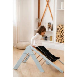 Luna Toys Blauw Houten Klimrek Met Glijbaan LU-36967 -Dirkje || Jollein || bébé-jou Verkoopwinkel blue 3