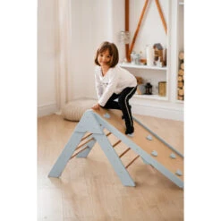 Luna Toys Blauw Houten Klimrek Met Glijbaan LU-36967 -Dirkje || Jollein || bébé-jou Verkoopwinkel blue 7