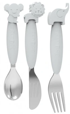 Bo Jungle B-Silicone Grijs Bestek Set B500660