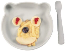 Bo Jungle B-Suction Bear Grijs Bord B500700 -Dirkje || Jollein || bébé-jou Verkoopwinkel bo jungle b suction bear grijs bord b500700 3