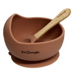 Bo Jungle B-Suction Bowl Terracotta Kommetje Met Lepel B500690