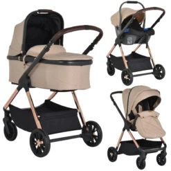 Cangaroo Empire Beige 3-in-1 Kinderwagen Incl. Autostoel