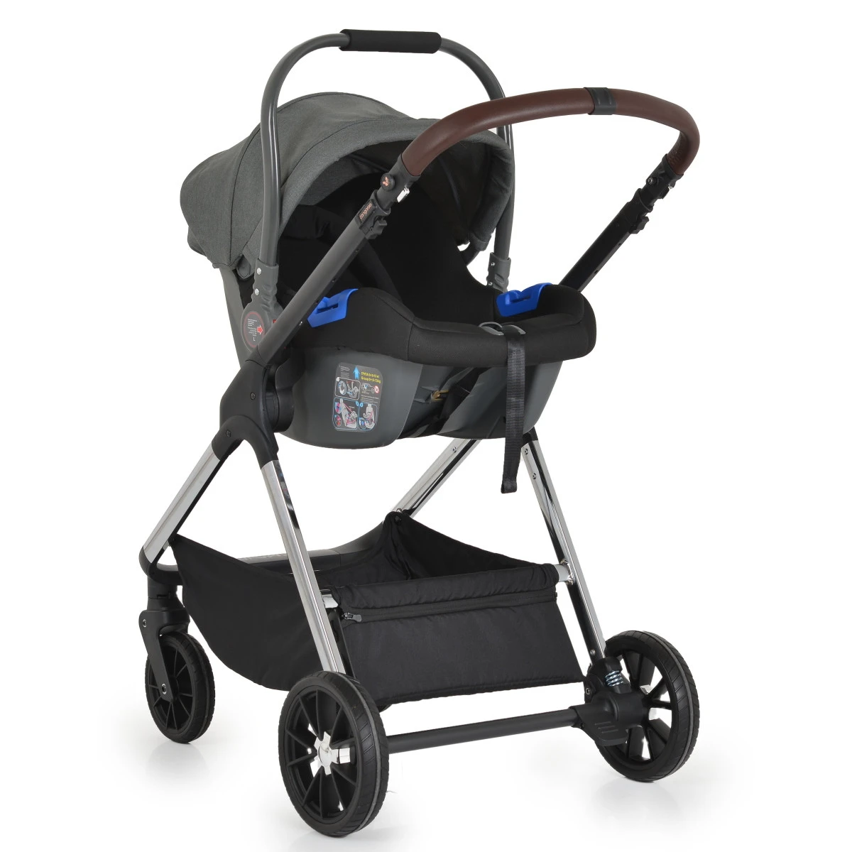 Cangaroo Empire Dark Grey 3-in-1 Kinderwagen Incl. Autostoel 17 Cangaroo Empire Dark Grey 3-in-1 Kinderwagen Incl. Autostoel - Afbeelding 15