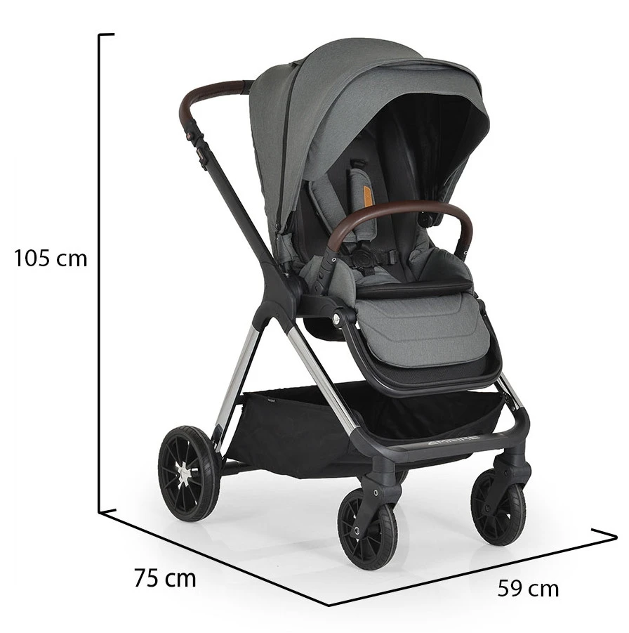 Cangaroo Empire Dark Grey 3-in-1 Kinderwagen Incl. Autostoel 22 Cangaroo Empire Dark Grey 3-in-1 Kinderwagen Incl. Autostoel - Afbeelding 20