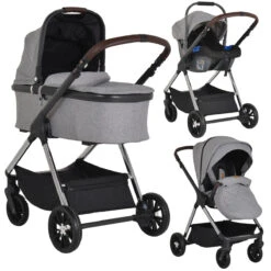 Cangaroo Empire Light Grey 3-in-1 Kinderwagen Incl. Autostoel