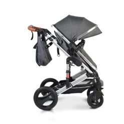 Cangaroo Gala Steel Grey 3-in-1 Combi Kinderwagen Incl. Autostoel -Dirkje || Jollein || bébé-jou Verkoopwinkel cangaroo gala black leather 3 in 1 combi kinderwagen incl autostoel 10