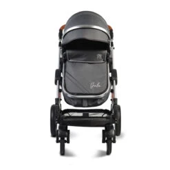 Cangaroo Gala Steel Grey 3-in-1 Combi Kinderwagen Incl. Autostoel -Dirkje || Jollein || bébé-jou Verkoopwinkel cangaroo gala black leather 3 in 1 combi kinderwagen incl autostoel 11