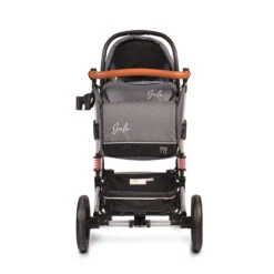 Cangaroo Gala Steel Grey 3-in-1 Combi Kinderwagen Incl. Autostoel -Dirkje || Jollein || bébé-jou Verkoopwinkel cangaroo gala black leather 3 in 1 combi kinderwagen incl autostoel 5