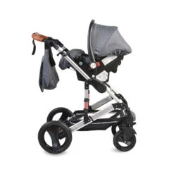Cangaroo Gala Steel Grey 3-in-1 Combi Kinderwagen Incl. Autostoel -Dirkje || Jollein || bébé-jou Verkoopwinkel cangaroo gala black leather 3 in 1 combi kinderwagen incl autostoel 9